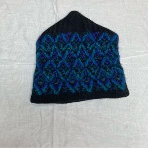 Vintage Columbia Blue and Green Wool Knit Hat